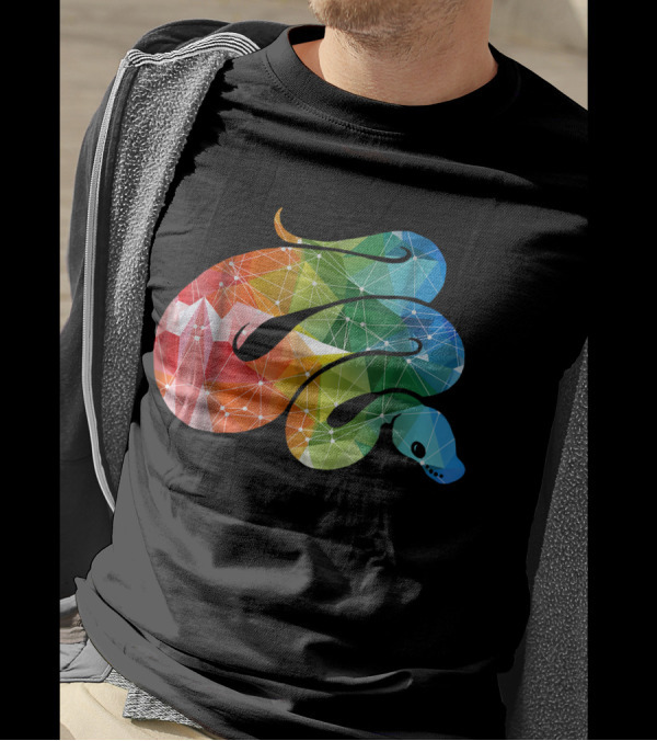 Ball Python Geometric Rainbow T-Shirt
