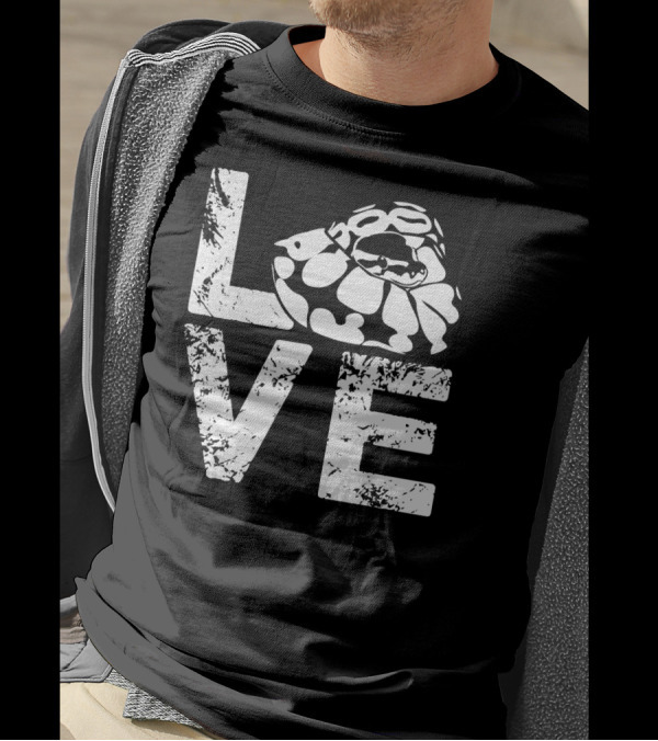 Ball Python Love Typography With Ball Python Curl T-Shirt