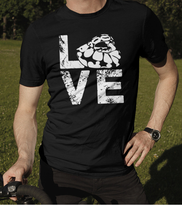 Ball Python Love Typography With Ball Python Curl T-Shirt