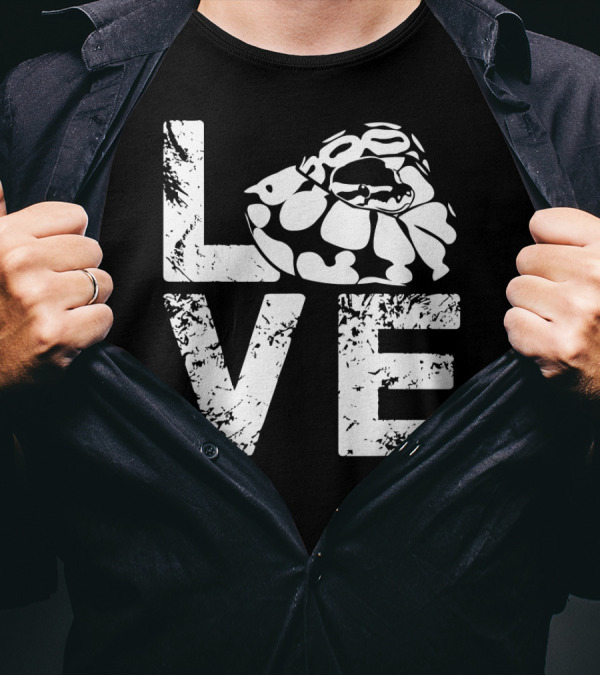 Ball Python Love Typography With Ball Python Curl T-Shirt