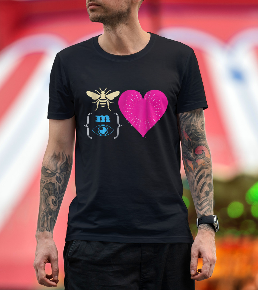 Bee My M Eye Valentine Rebus Puzzle Heart T-Shirt