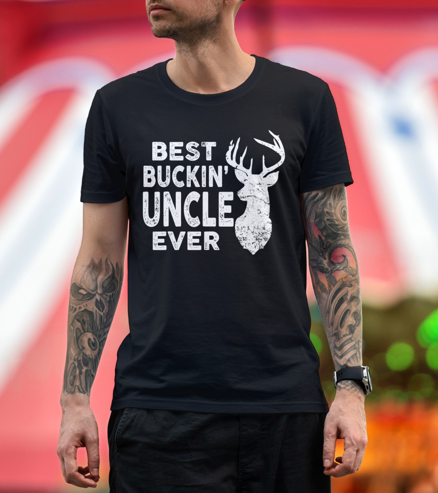 Best Buckin' Uncle Ever Deer Hunting Antler T-Shirt