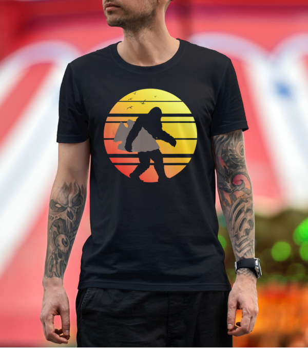 Premium T-Shirt: Bigfoot Arrowhead Hunting Indian Arrowhead Sunset T-Shirt Bigfoot Arrowhead Hunting Indian Arrowhead Sunset T-Shirt