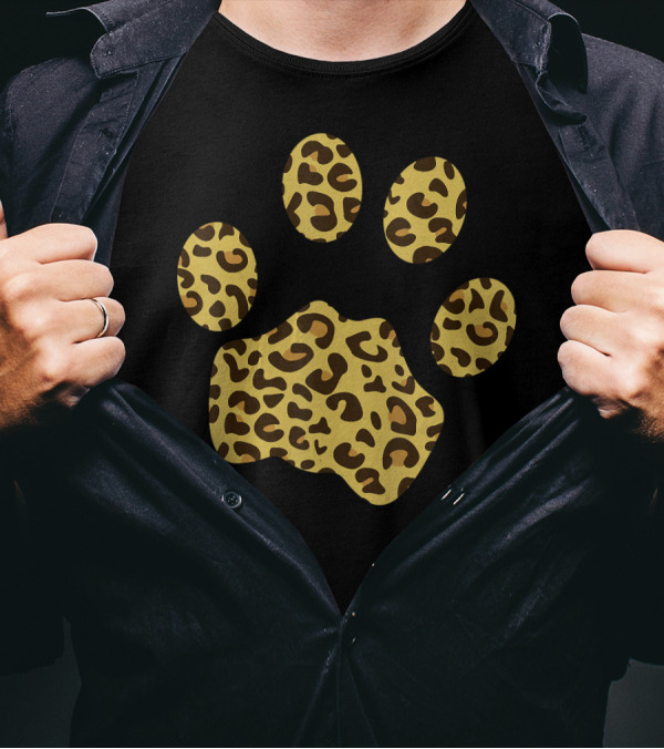 Cheetah Paw Print Leopard T-Shirt