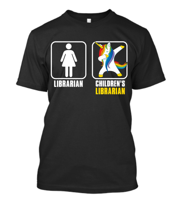 Children's Librarian Dabbing Unicorn Librarian T-Shirt