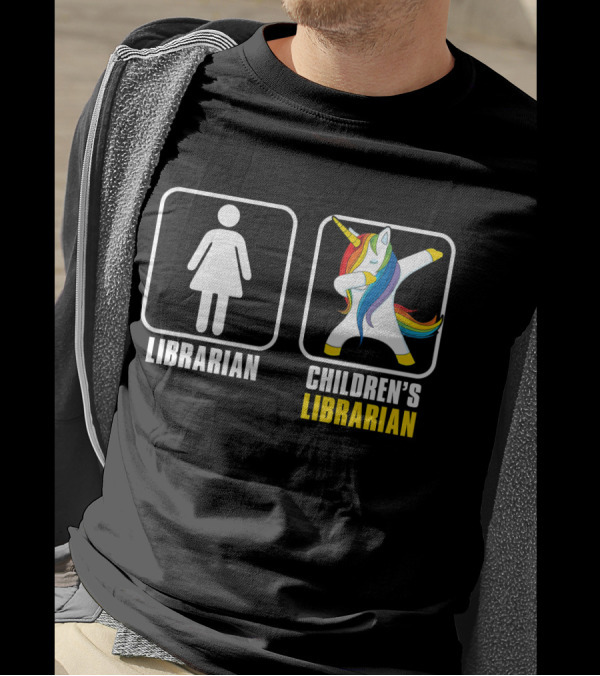 Children's Librarian Dabbing Unicorn Librarian T-Shirt