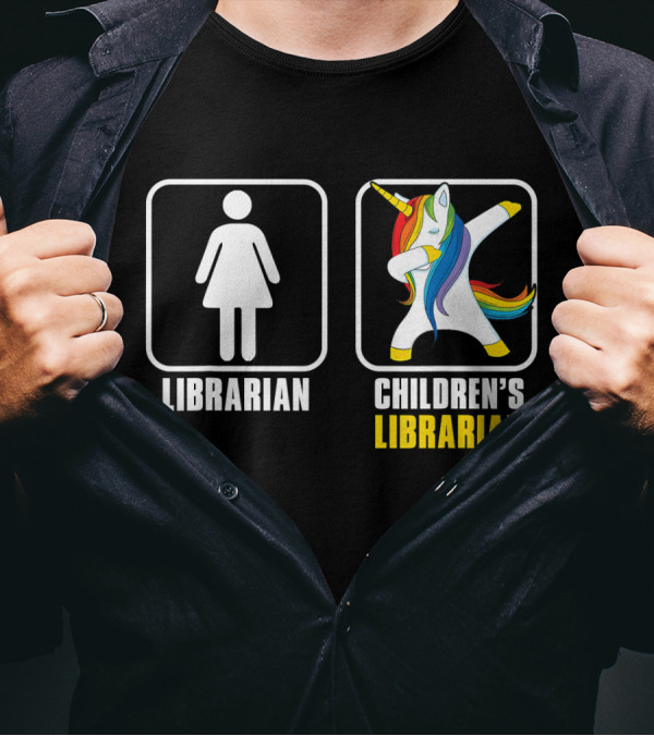 Children's Librarian Dabbing Unicorn Librarian T-Shirt