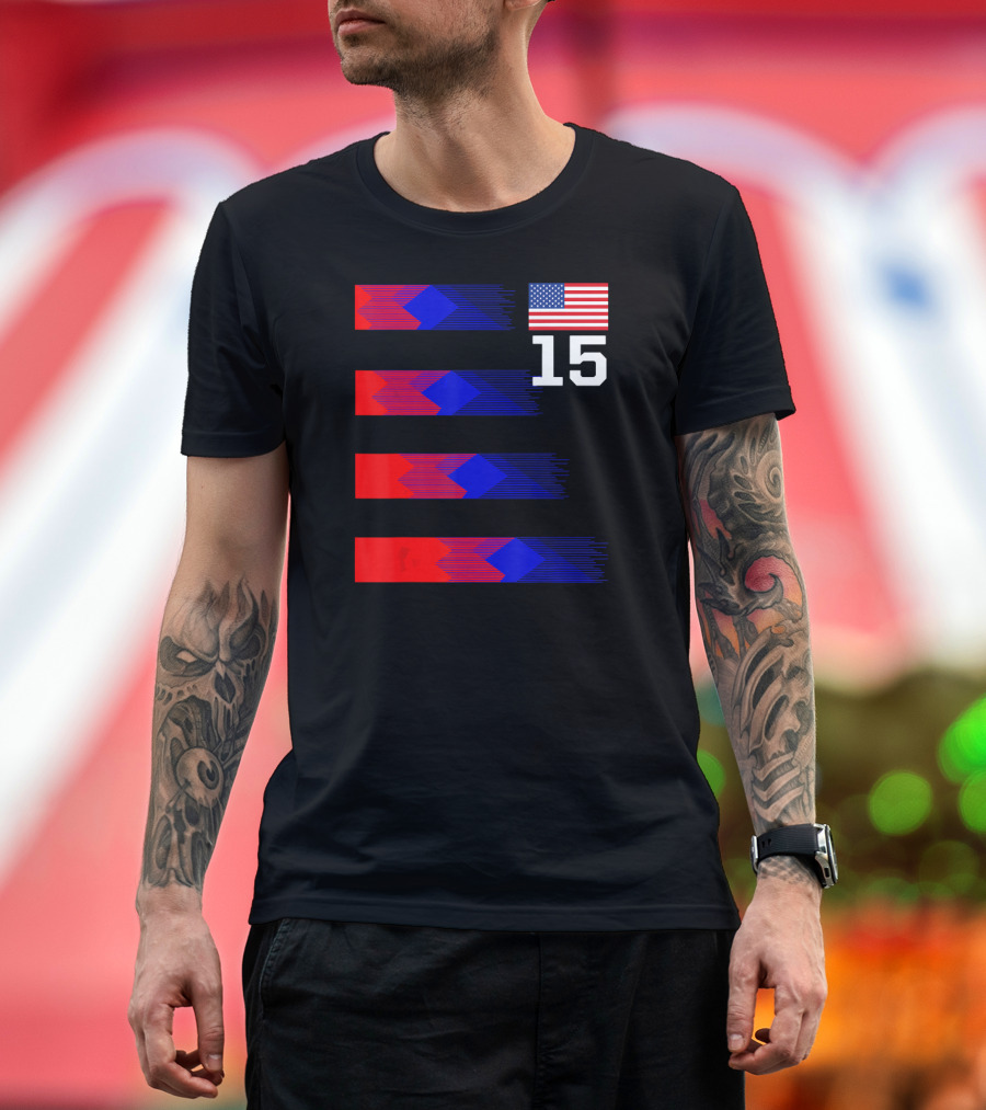 USA Soccer Women 15 Flag T-Shirt