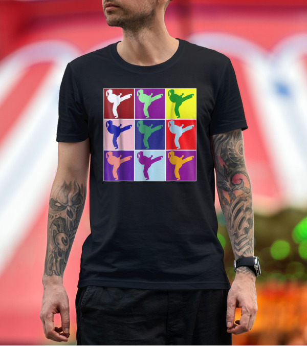 Premium T-Shirt: Cute Colorful Girl Karate Martial Arts Pop T-Shirt Cute Colorful Girl Karate Martial Arts Pop T-Shirt