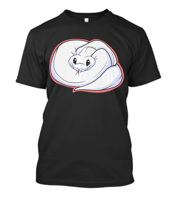 Cute White Ball Python Snake Cartoon T-Shirt