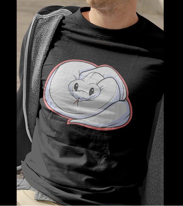 Cute White Ball Python Snake Cartoon T-Shirt