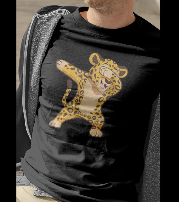 Dabbing Leopard Dabb Dance Cartoon T-Shirt
