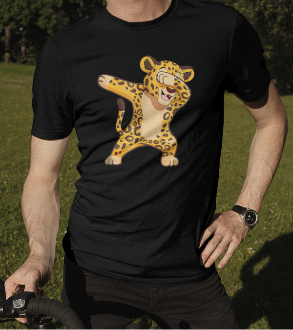 Dabbing Leopard Dabb Dance Cartoon T-Shirt
