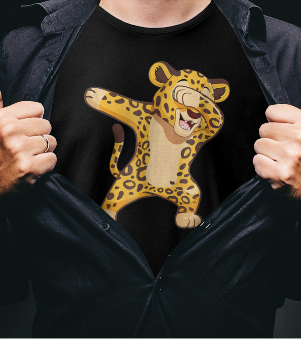 Dabbing Leopard Dabb Dance Cartoon T-Shirt