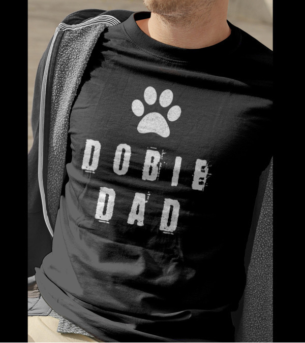 Dobie Dad Paw Print Doberman Pinscher T-Shirt