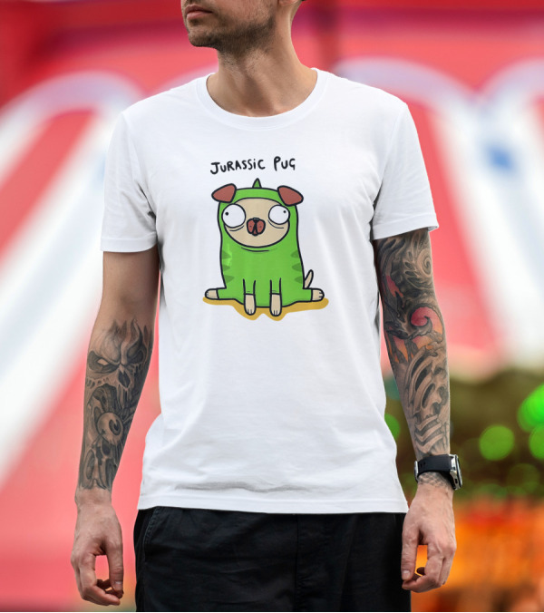 Premium T-Shirt: Jurassic Pug Dinosaur Costume Funny T-Shirt Jurassic Pug Dinosaur Costume Funny T-Shirt