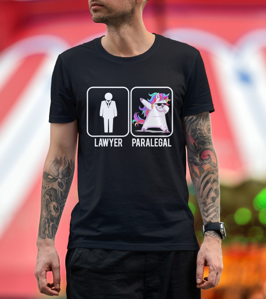 Lawyer Paralegal Dabbing Unicorn Funny T-Shirt