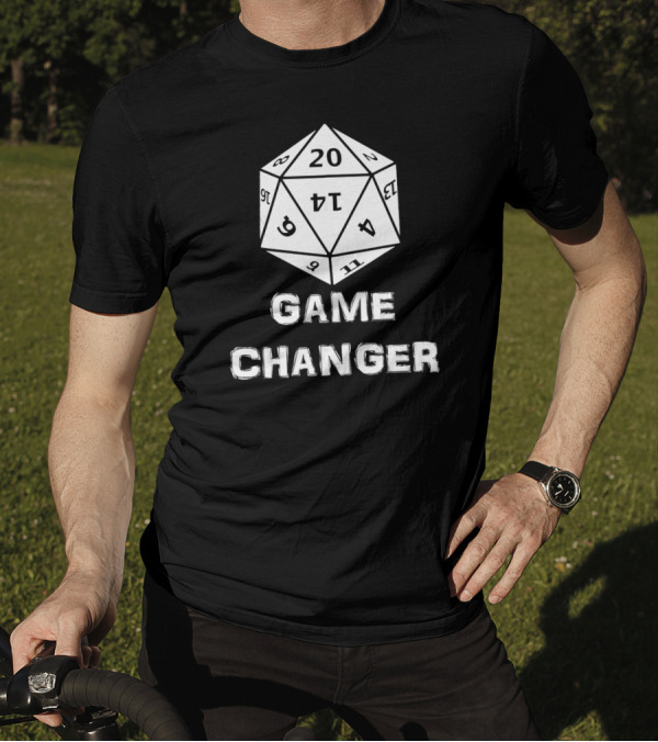 Game Changer 20 Sided Dice RPG Text T-Shirt