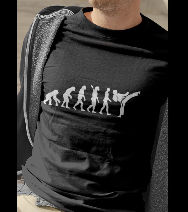 Karate Evolution Funny Taekwondo Martial Arts Humor Co T-Shirt
