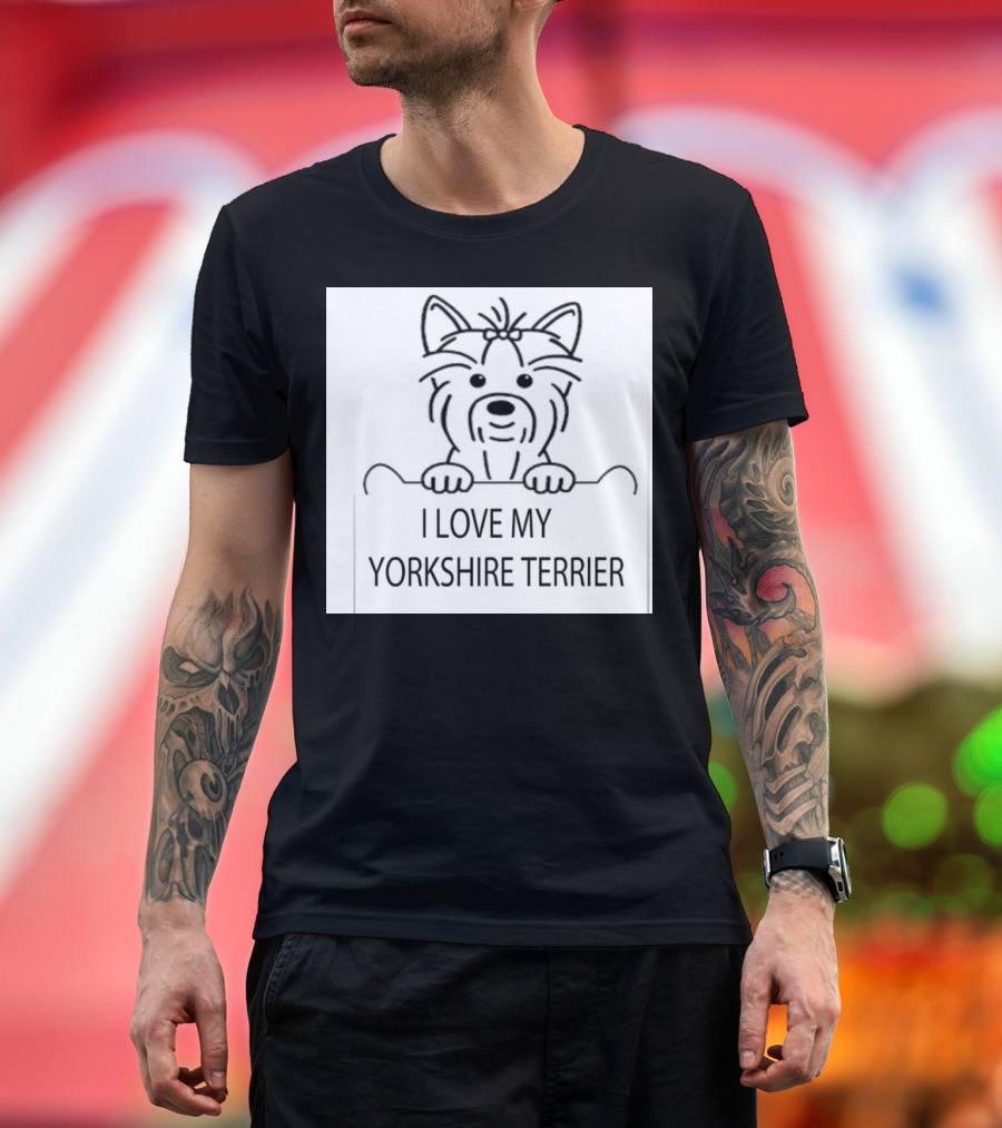 I Love My Yorkshire Terrier Dog Lover Cartoon T-Shirt