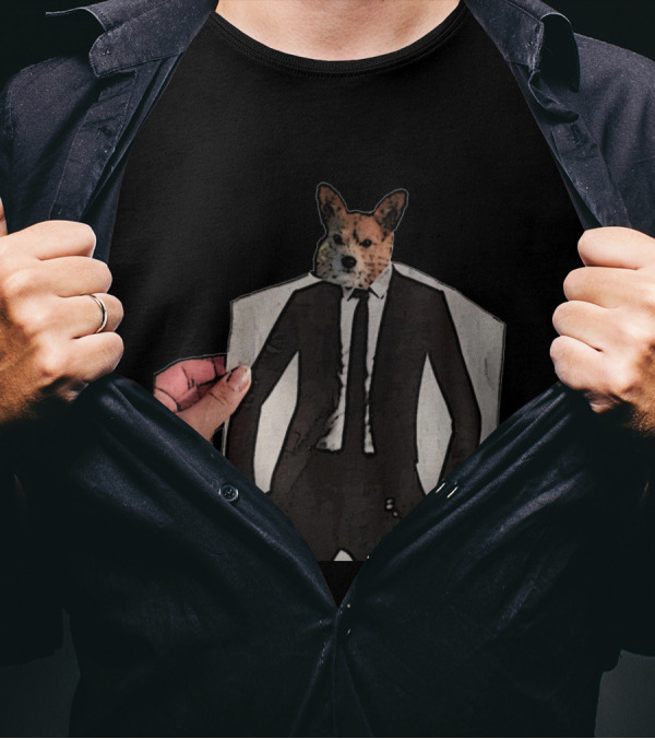 Dapper Decklyn Canine In Classic Suit T-Shirt