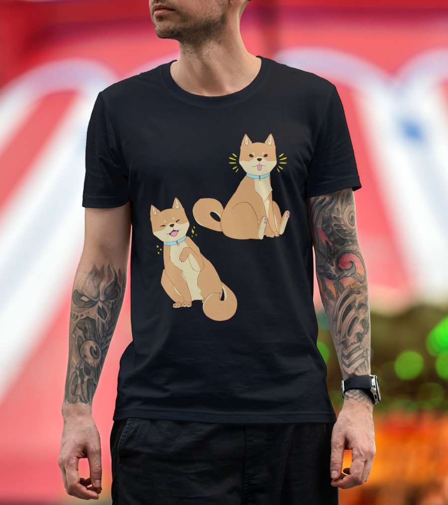 Shiba Inu Companions Playful Duo Doggo Duo T-Shirt