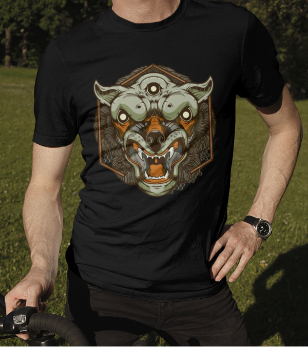 Ferocious Three-Eyed Canine In The Matrix Realm T-Shirt
