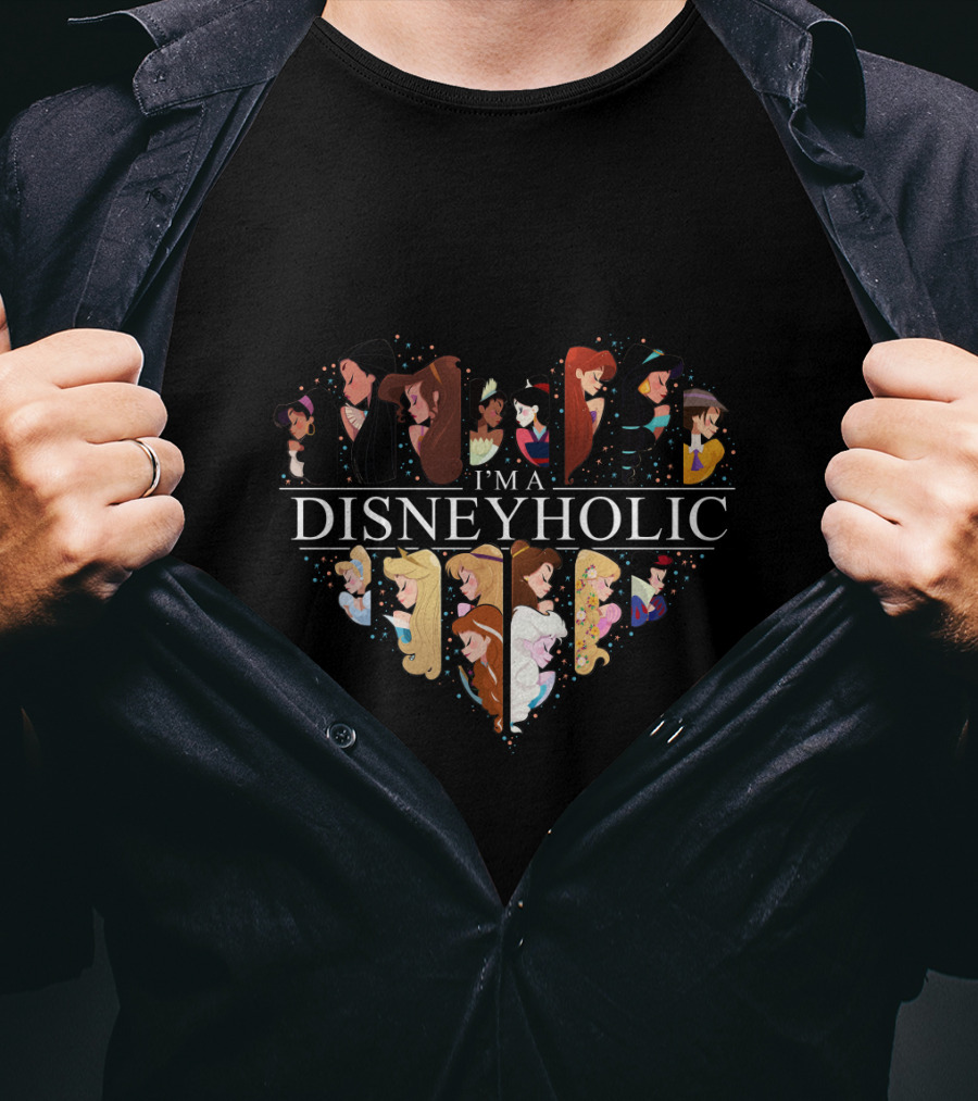 I'm A Disneyholic Heart Featuring Iconic Disney Princesses T-Shirt