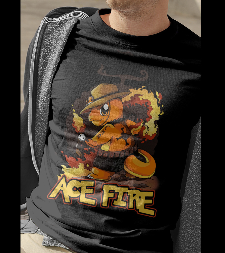 Ace Fire Charmander One Piece Crossover T-Shirt