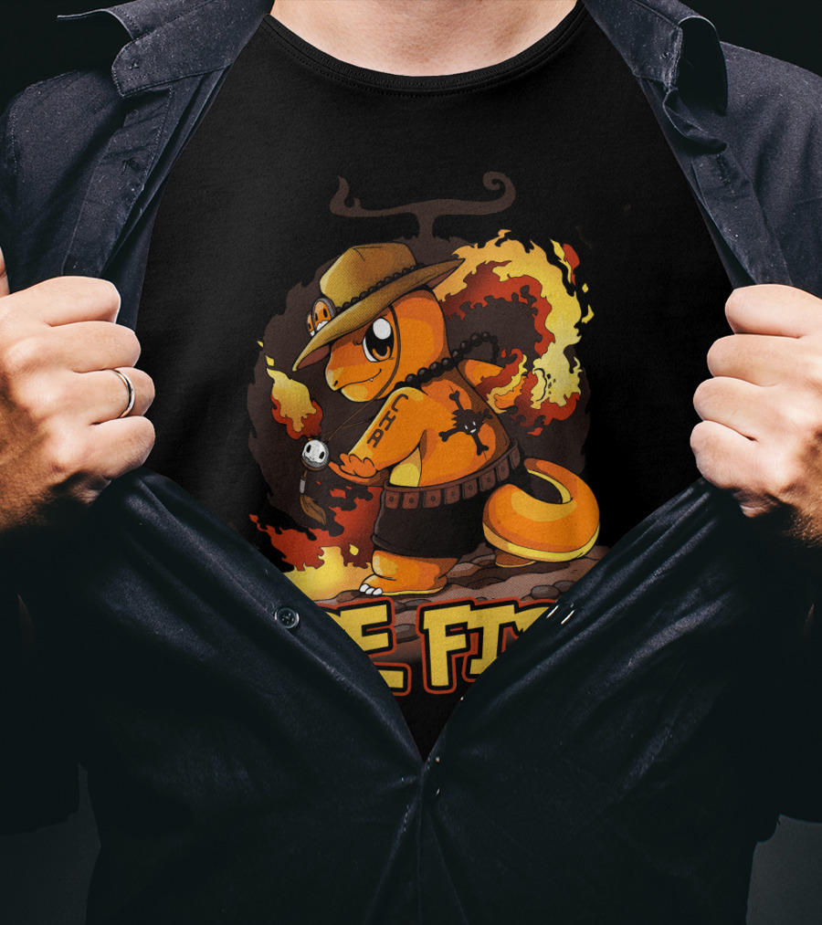 Ace Fire Charmander One Piece Crossover T-Shirt