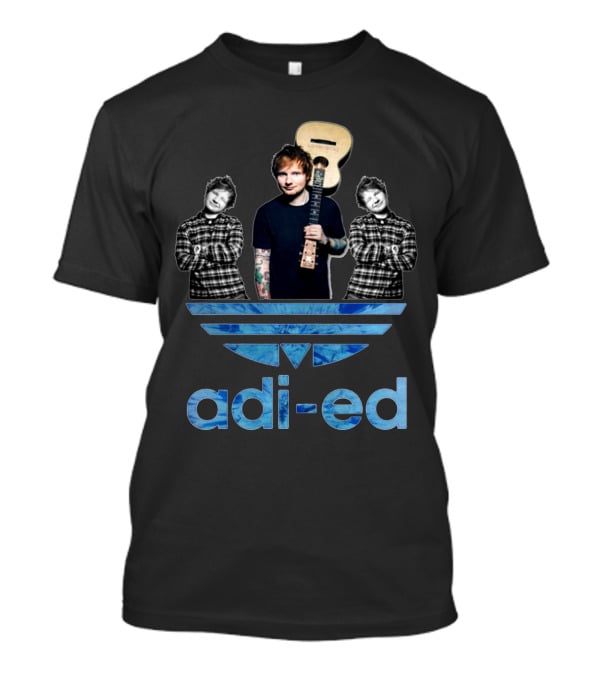 Adi-Ed Sheeran Trio With Guitar And Blue Stripes T-Shirt