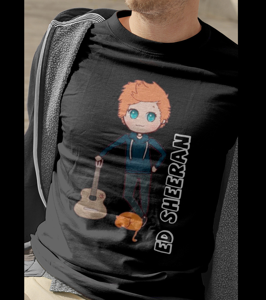 Ed Sheeran Cute Cat Guitar T-Shirt