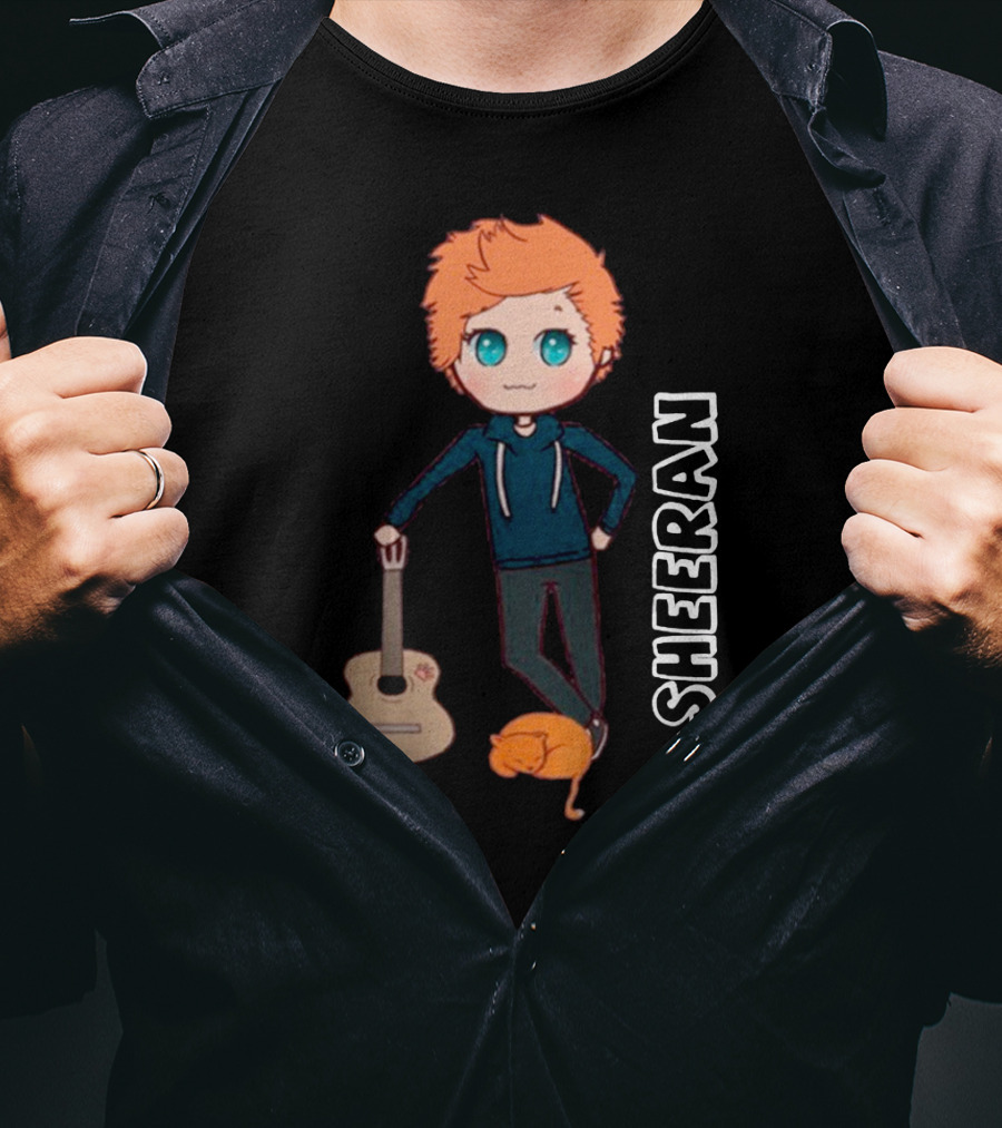 Ed Sheeran Cute Cat Guitar T-Shirt
