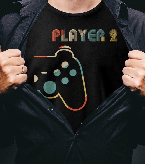 Matching Gamer Couple Player 2 Controller T-Shirt