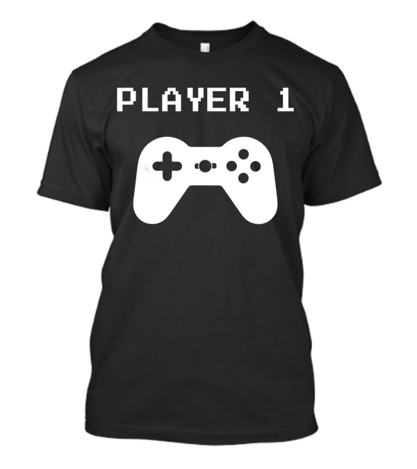 Player 1 Matching Player 1 Player Game Controller T-Shirt