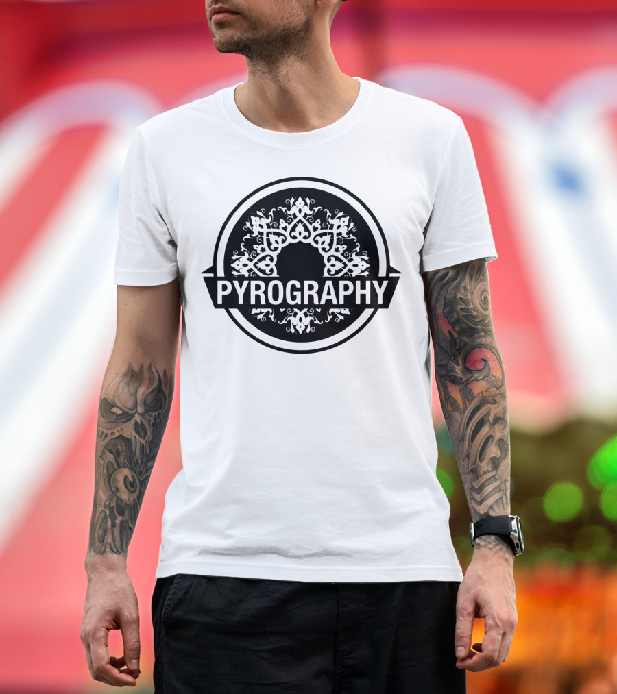 Pyrography Leather Burning Art Pattern Decorative T-Shirt