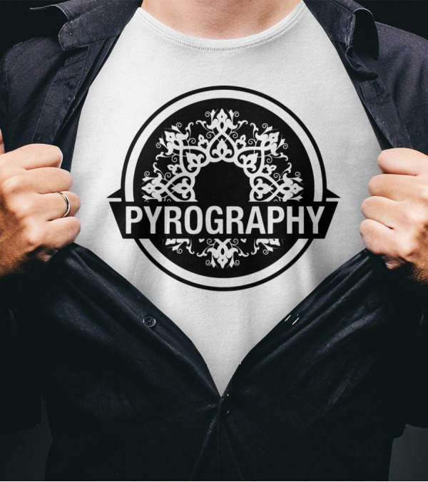 Pyrography Leather Burning Art Pattern Decorative T-Shirt