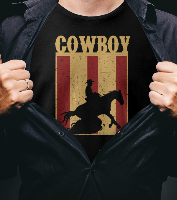 Cowboy Reining Horse Sliding Stop T-Shirt