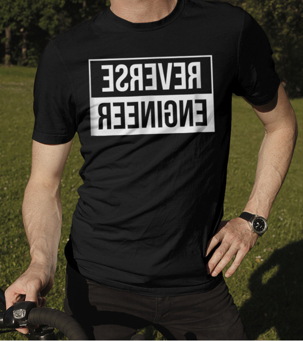 Reverse Engineer Reverse Text Optical Illusion T-Shirt