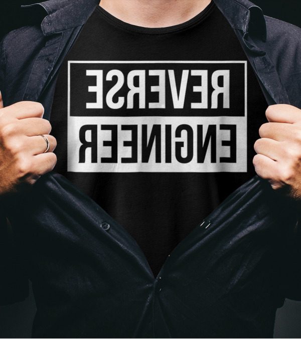 Reverse Engineer Reverse Text Optical Illusion T-Shirt