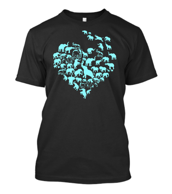 Save The Elephant Heart Made By Elephant Shapes T-Shirt