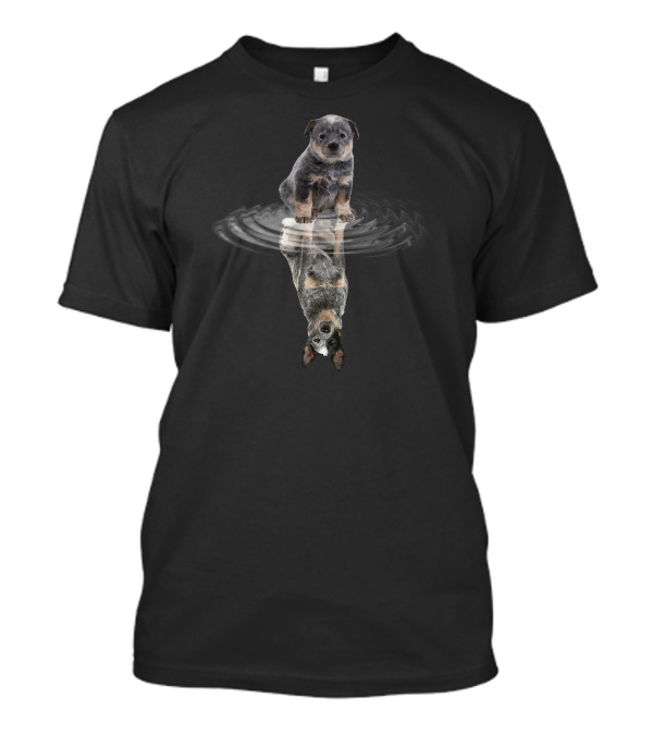 Australian Cattle Dog Puppy Water Ripple Reflection T-Shirt