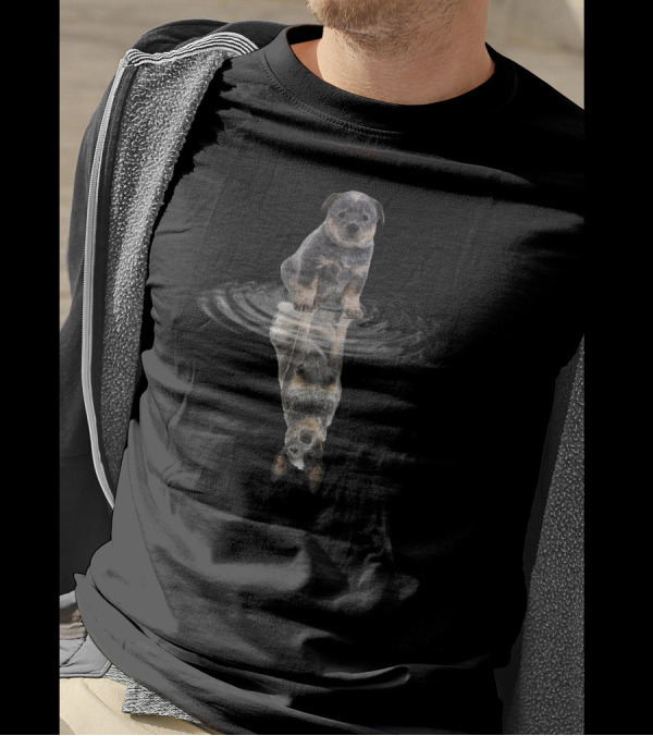 Australian Cattle Dog Puppy Water Ripple Reflection T-Shirt