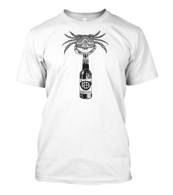 Crab Craft Beer Bottle Opener Beer Bottle Crab Image T-Shirt