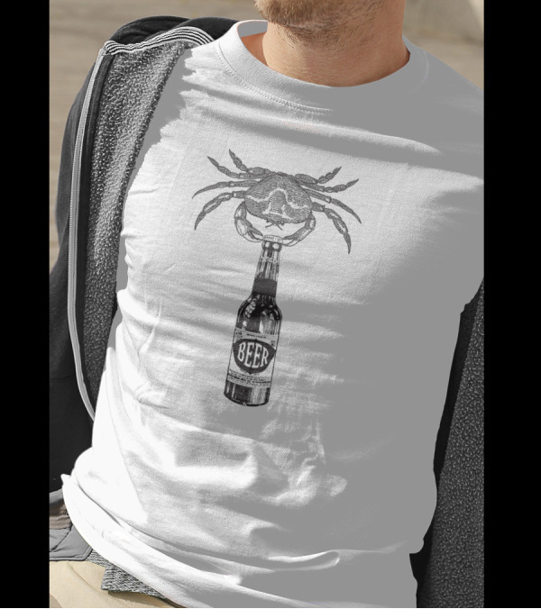 Crab Craft Beer Bottle Opener Beer Bottle Crab Image T-Shirt