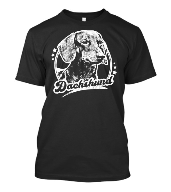 Dachshund Vintage Style With Stars T-Shirt