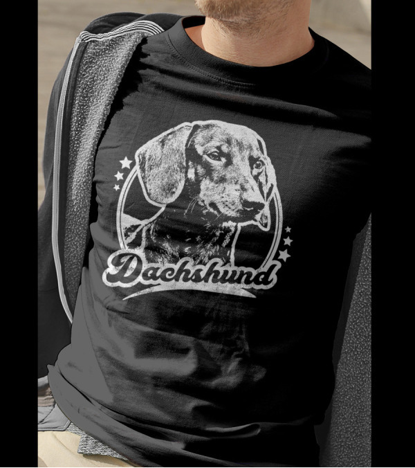 Dachshund Vintage Style With Stars T-Shirt