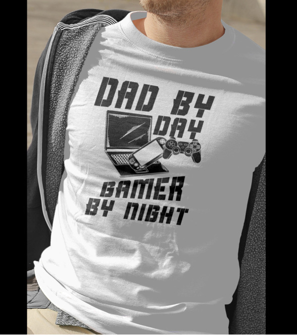 Dad By Day Gamer By Night Laptop Console T-Shirt