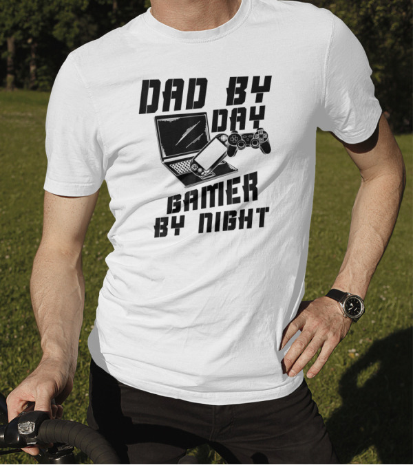 Dad By Day Gamer By Night Laptop Console T-Shirt