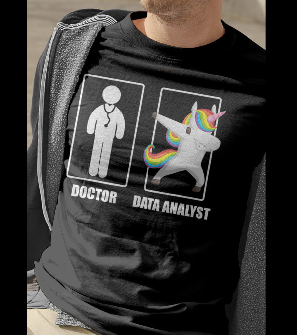 Doctor Stethoscope Vs Unicorn Data Analyst Dabbing T-Shirt